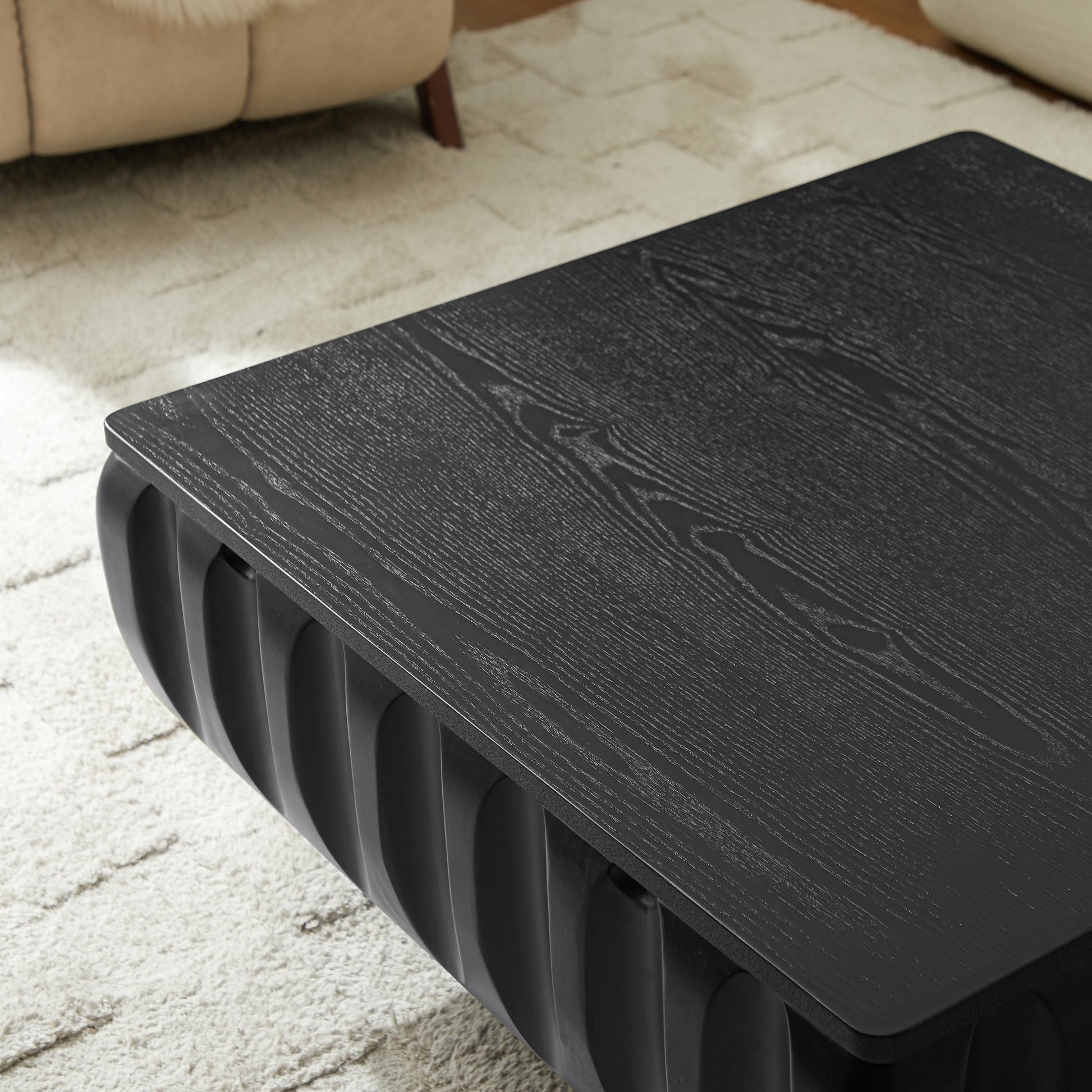 Square Lift-Top Coffee Table with Solid Wood Frame and Hidden Storage Coffee Table