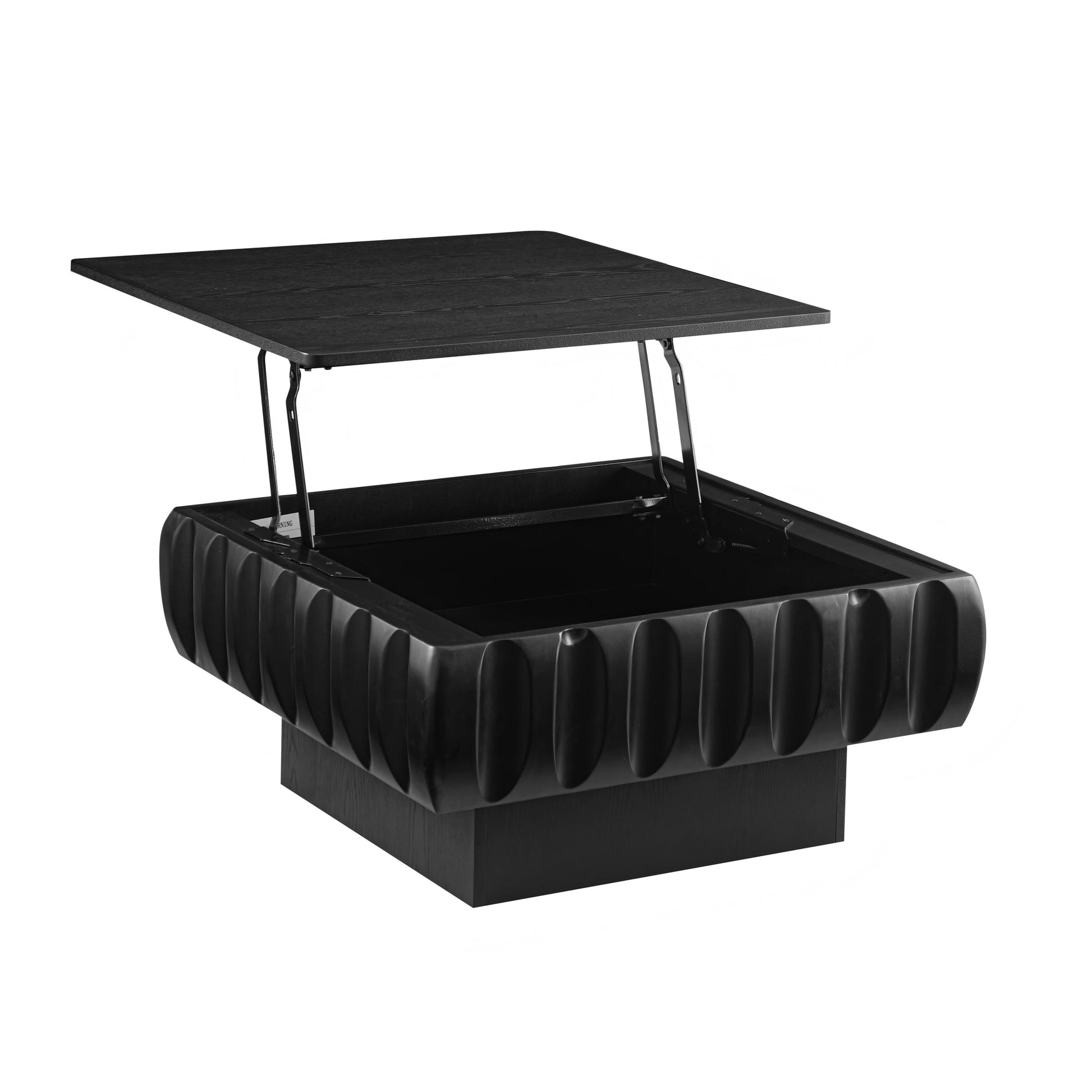 Square Lift-Top Coffee Table with Solid Wood Frame and Hidden Storage Coffee Table