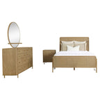 Stevie Sand Wash/Natural Cane 4-piece Queen Rattan Bedroom Set Bedroom Set