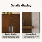 BotaniBeam Adjustable 3-Color LED Sandstone Wall Decor with Simulated Plants - 3D Art Sculpture, Glass Vase & Remote Control Light