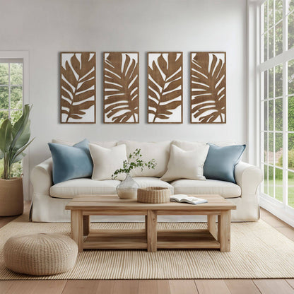 Birch Botanical Two-tone Wood Panel Wall Décor Set Wall Decor