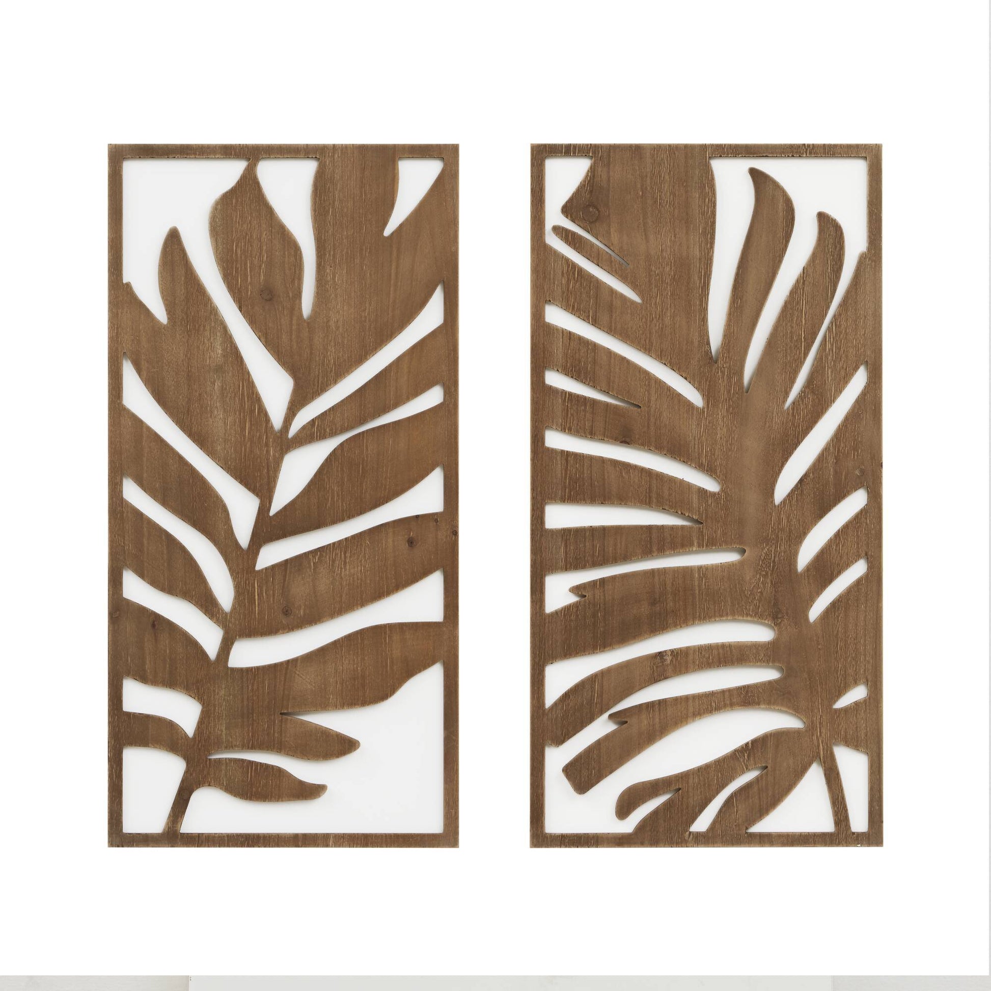 Birch Botanical Two-tone Wood Panel Wall Décor Set Wall Decor