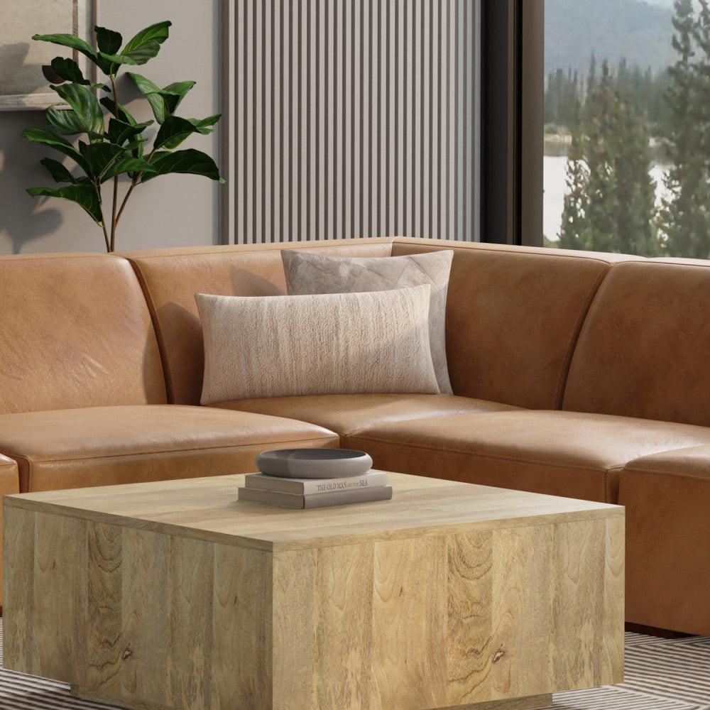 Stylish Modern Brown Wood Rex Modular Corner Sofa Unit.