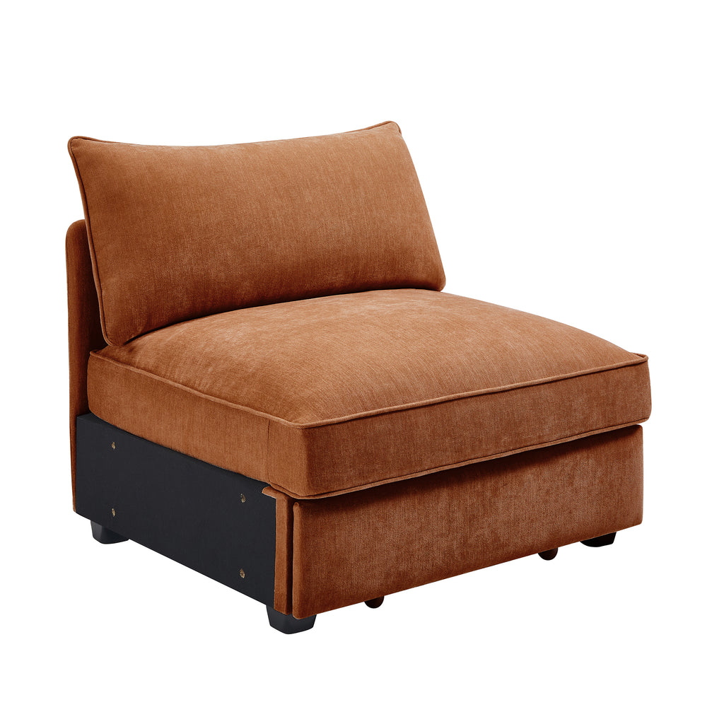Armless sofa Velvet-Orange