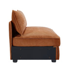 Armless sofa Velvet-Orange
