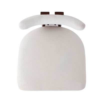 26.5'' Stylish Round Stools with Low Back - Comfortable Upholstered Seat & Black Metal Frame for Kitchen & Dining