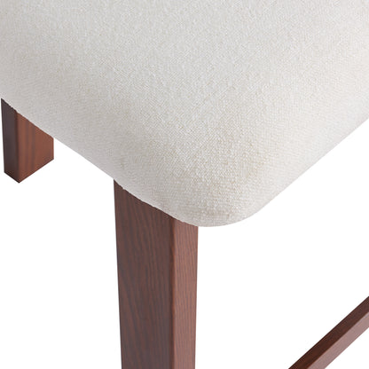 26.5'' Stylish Round Stools with Low Back - Comfortable Upholstered Seat & Black Metal Frame for Kitchen & Dining