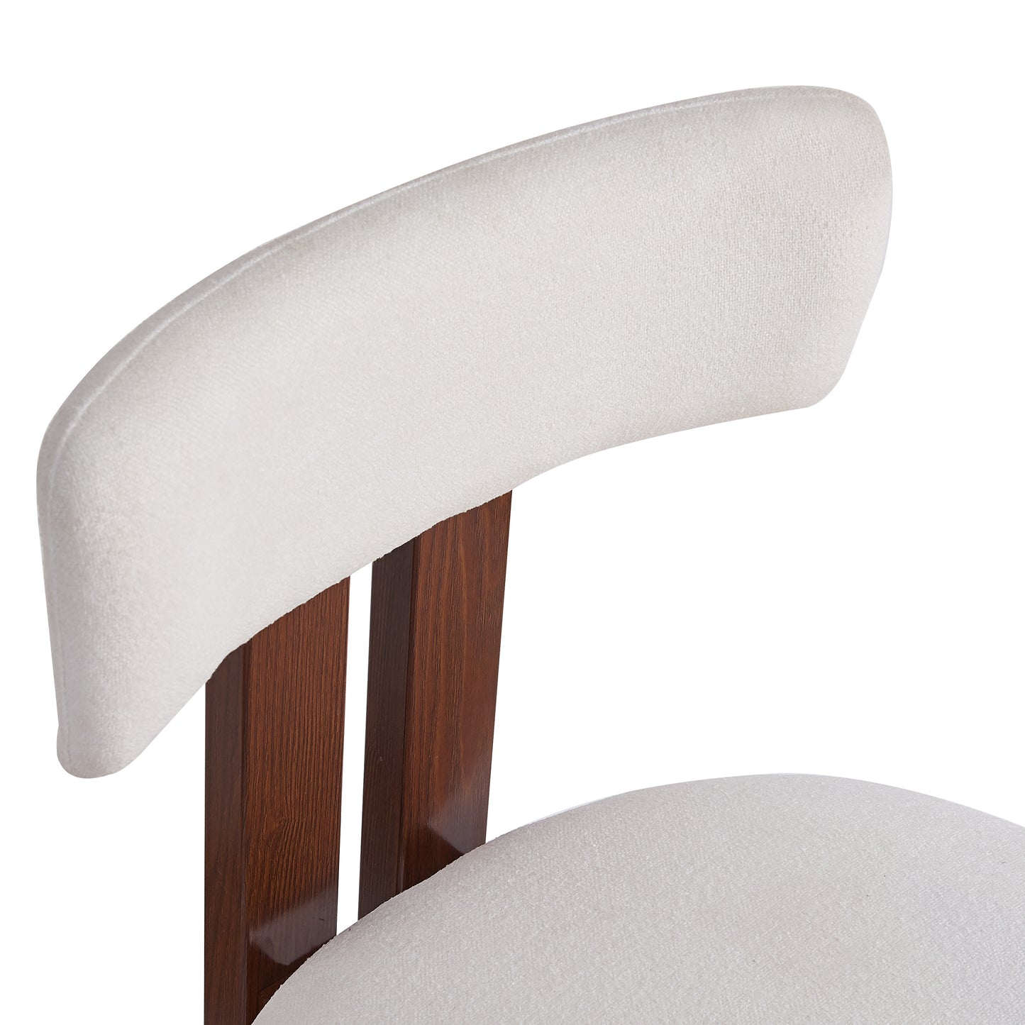 26.5'' Stylish Round Stools with Low Back - Comfortable Upholstered Seat & Black Metal Frame for Kitchen & Dining