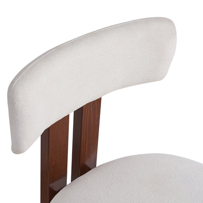 26.5'' Stylish Round Stools with Low Back - Comfortable Upholstered Seat & Black Metal Frame for Kitchen & Dining