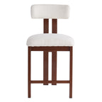 26.5'' Stylish Round Stools with Low Back - Comfortable Upholstered Seat & Black Metal Frame for Kitchen & Dining