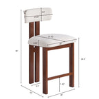 26.5'' Stylish Round Stools with Low Back - Comfortable Upholstered Seat & Black Metal Frame for Kitchen & Dining