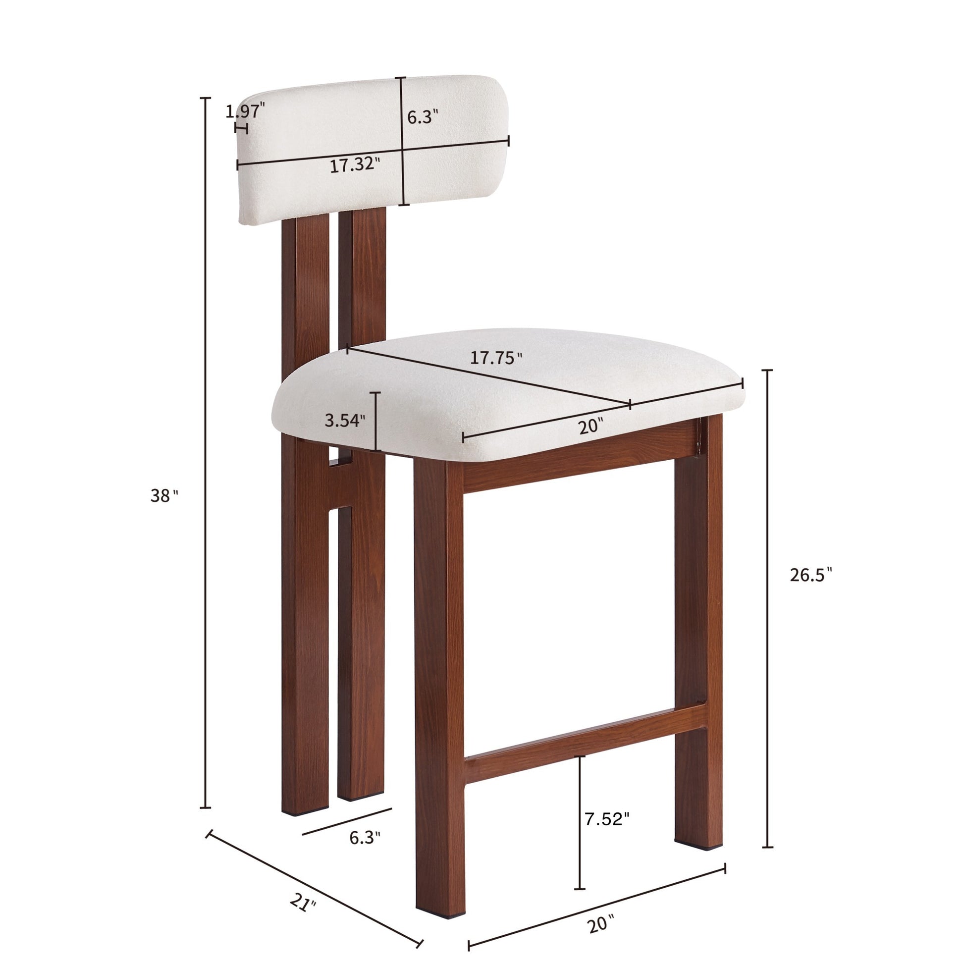 26.5'' Stylish Round Stools with Low Back - Comfortable Upholstered Seat & Black Metal Frame for Kitchen & Dining