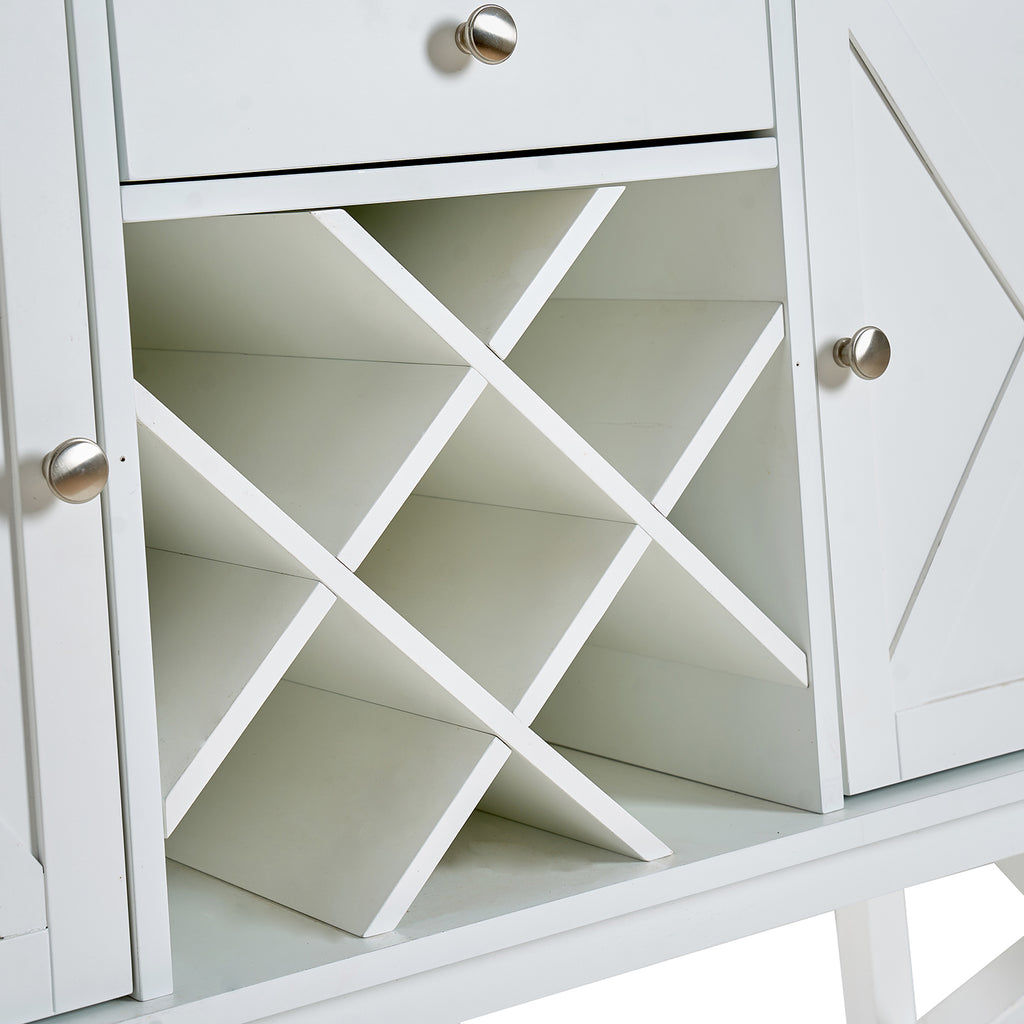 Bar cabinet Console Table with 2-Door Cabinet & 1 Drawers, Coffee Bar, Wine rack,Entryway Table with Storage Shelf, Sofa Tables Buffet Sideboard for Kitchen, Hallway, Dining, Living Room, White