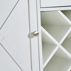 Bar cabinet Console Table with 2-Door Cabinet & 1 Drawers, Coffee Bar, Wine rack,Entryway Table with Storage Shelf, Sofa Tables Buffet Sideboard for Kitchen, Hallway, Dining, Living Room, White