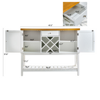 Bar cabinet Console Table with 2-Door Cabinet & 1 Drawers, Coffee Bar, Wine rack,Entryway Table with Storage Shelf, Sofa Tables Buffet Sideboard for Kitchen, Hallway, Dining, Living Room, White