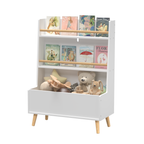 Kids Bookshelf, Book and Magazine Rack, Book Organizer, toy Storage Cabinet Organizer, White - Groovy Boardz