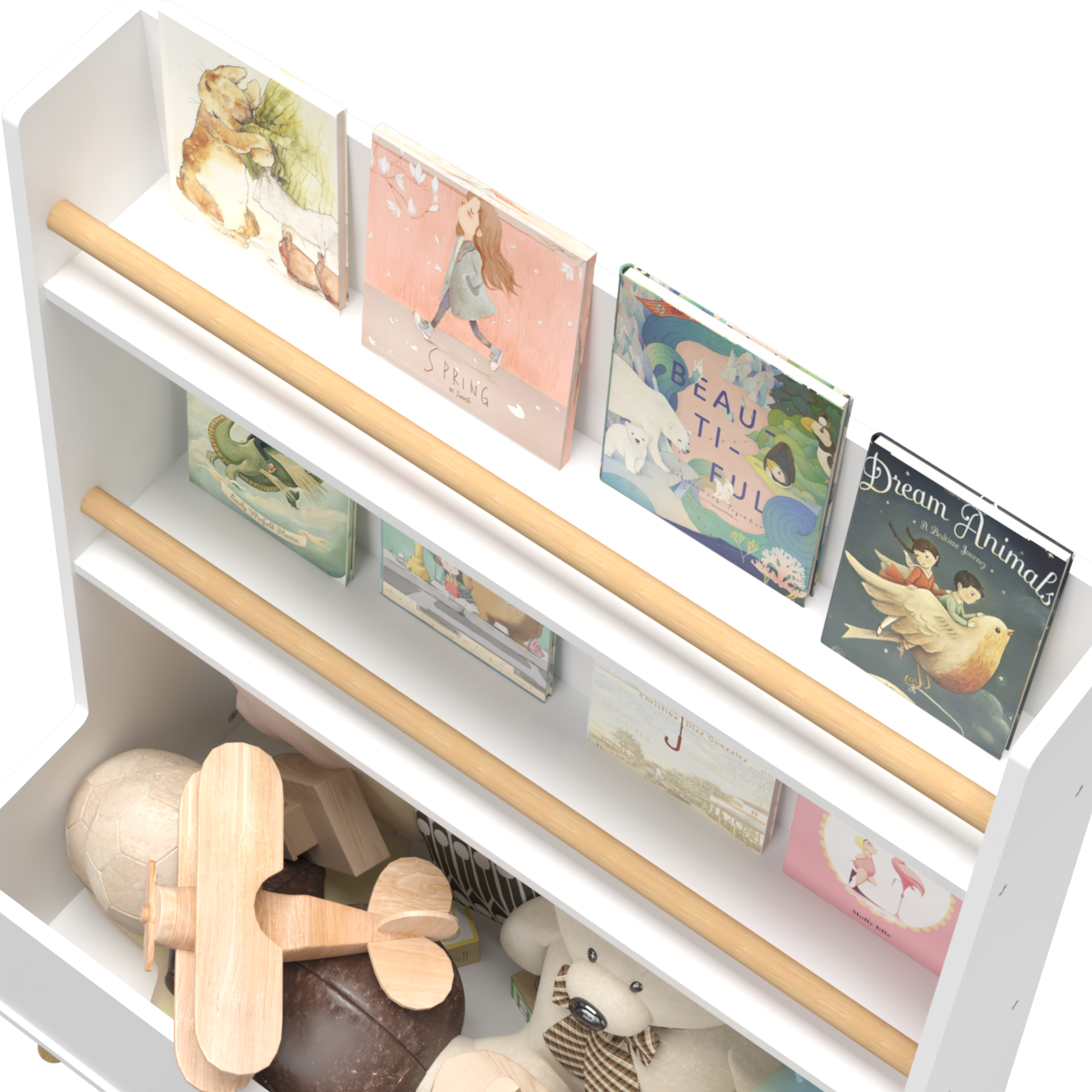 Kids Bookshelf, Book and Magazine Rack, Book Organizer, toy Storage Cabinet Organizer, White - Groovy Boardz