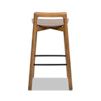 Sven 26.5' Modern Minimalist Low Back Wood Counter Stool, Dark Brown Walnut
