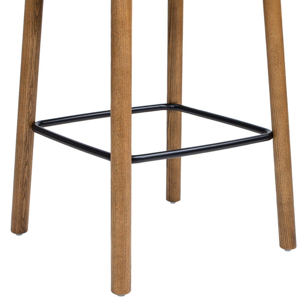 Sven 26.5' Modern Minimalist Low Back Wood Counter Stool, Dark Brown Walnut