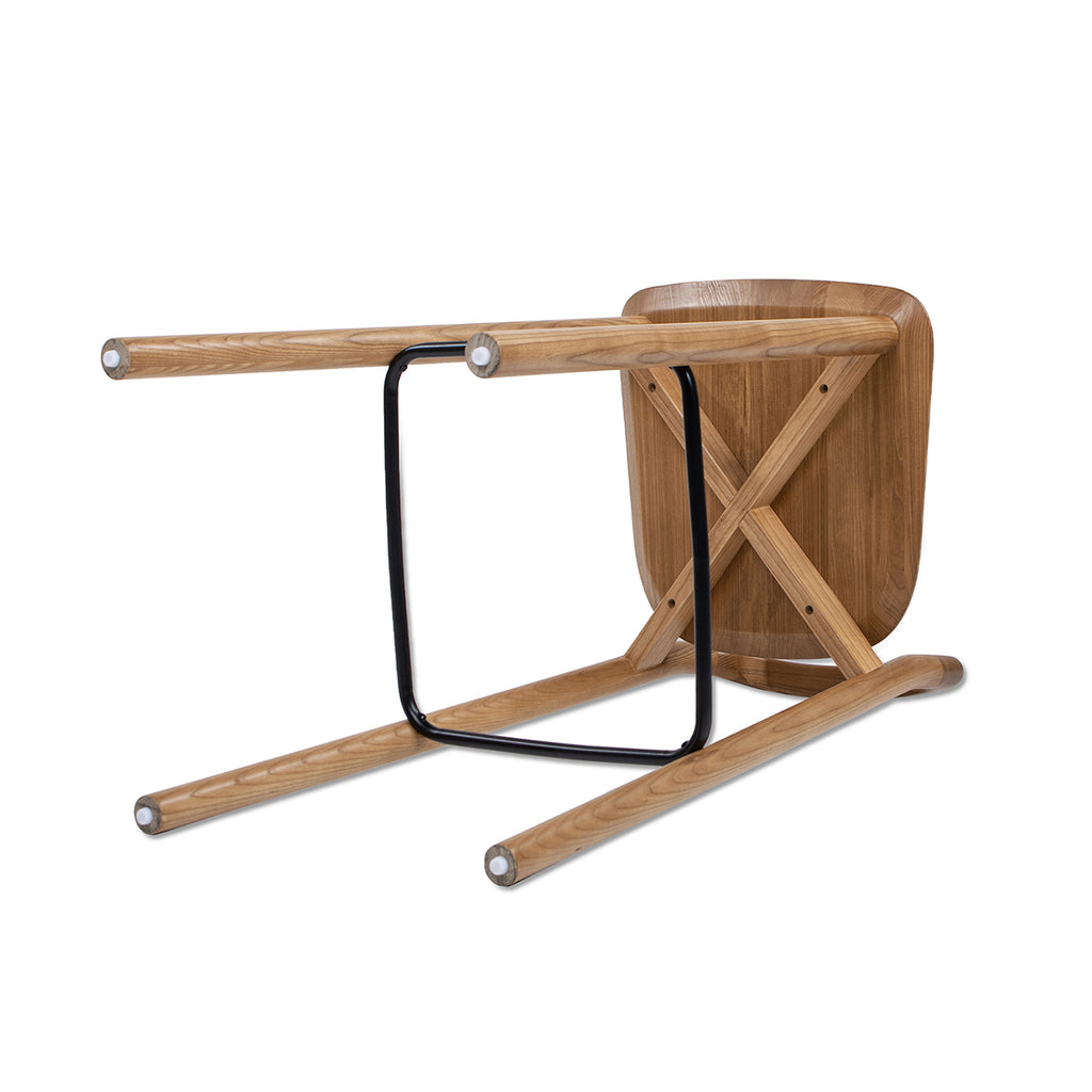 Sven 30' Modern Minimalist Low Back Wood Barstool, Natural Blonde Ash Wood Bar Stools