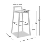 Sven 30' Modern Minimalist Low Back Wood Barstool, Natural Blonde Ash Wood Bar Stools