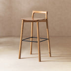 Sven 30' Modern Minimalist Low Back Wood Barstool, Natural Blonde Ash Wood Bar Stools