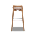 Sven 30' Modern Minimalist Low Back Wood Barstool, Natural Blonde Ash Wood Bar Stools