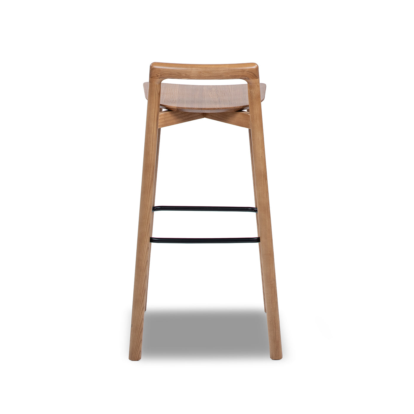 Sven 30' Modern Minimalist Low Back Wood Barstool, Natural Blonde Ash Wood Bar Stools