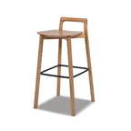 Sven 30' Modern Minimalist Low Back Wood Barstool, Natural Blonde Ash Wood Bar Stools