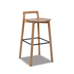 Sven 30' Modern Minimalist Low Back Wood Barstool, Natural Blonde Ash Wood Bar Stools