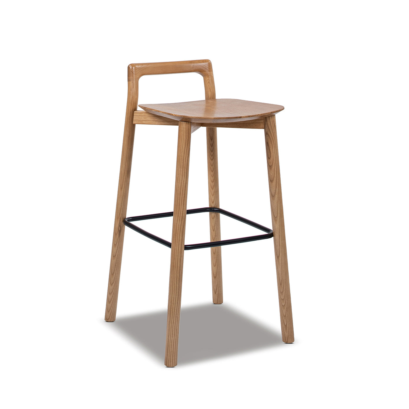 Sven 30' Modern Minimalist Low Back Wood Barstool, Natural Blonde Ash Wood Bar Stools