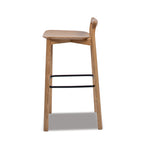 Sven 30' Modern Minimalist Low Back Wood Barstool, Natural Blonde Ash Wood Bar Stools