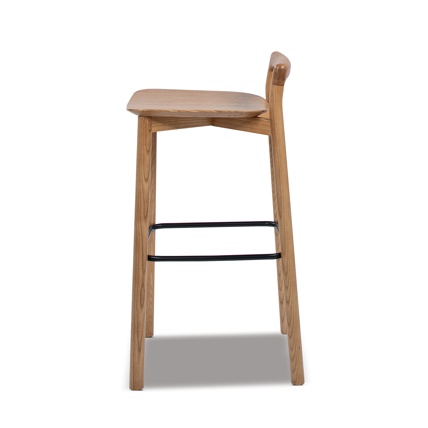 Sven 30' Modern Minimalist Low Back Wood Barstool, Natural Blonde Ash Wood Bar Stools