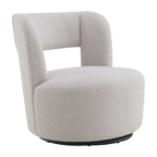 Swivel Barrel Chair with Soft Teddy Fabric, Comfy Round Accent Chair for Living Room.Upholstered Performance Fabric for Living Room Bedroom Reading Waitingroom,1 PC,Teddy Grey