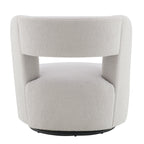 Swivel Barrel Chair with Soft Teddy Fabric, Comfy Round Accent Chair for Living Room.Upholstered Performance Fabric for Living Room Bedroom Reading Waitingroom,1 PC,Teddy Grey