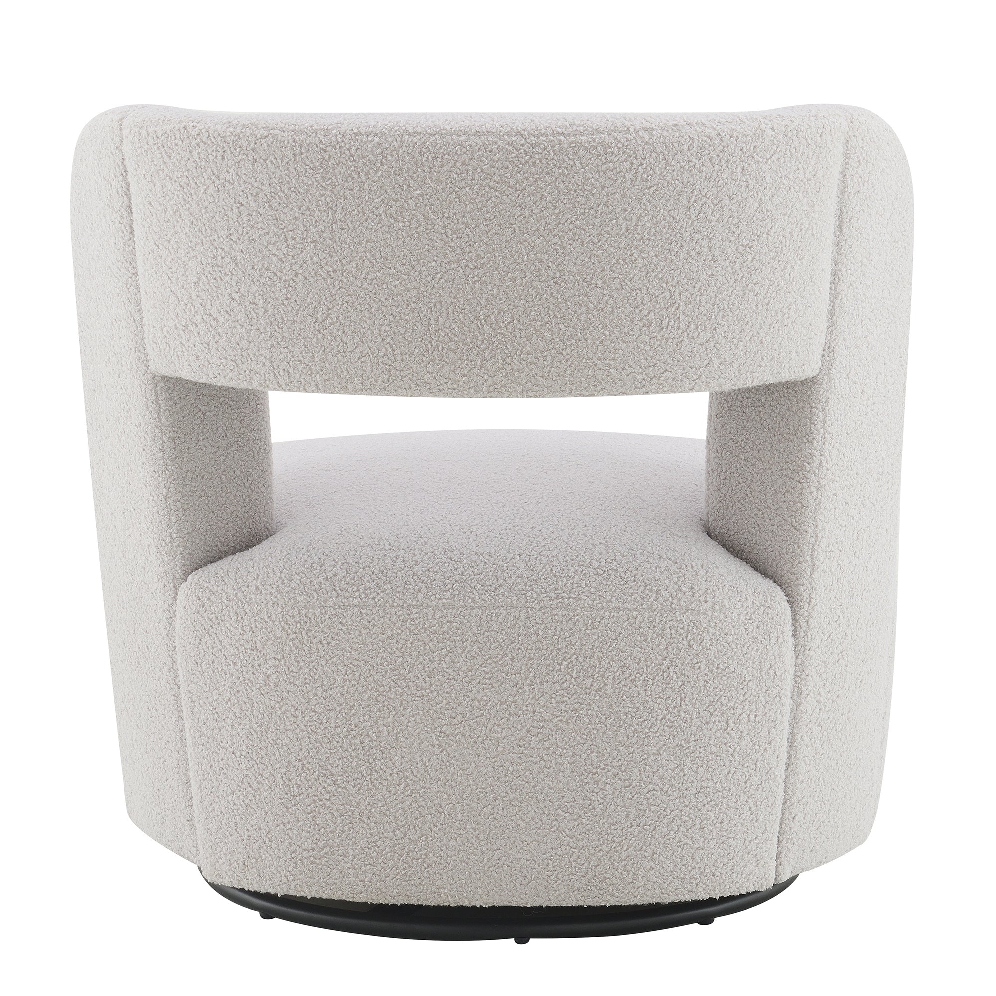 Swivel Barrel Chair with Soft Teddy Fabric, Comfy Round Accent Chair for Living Room.Upholstered Performance Fabric for Living Room Bedroom Reading Waitingroom,1 PC,Teddy Grey