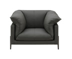 Tadi Black Top Grain Leather Chair