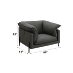 Tadi Black Top Grain Leather Chair