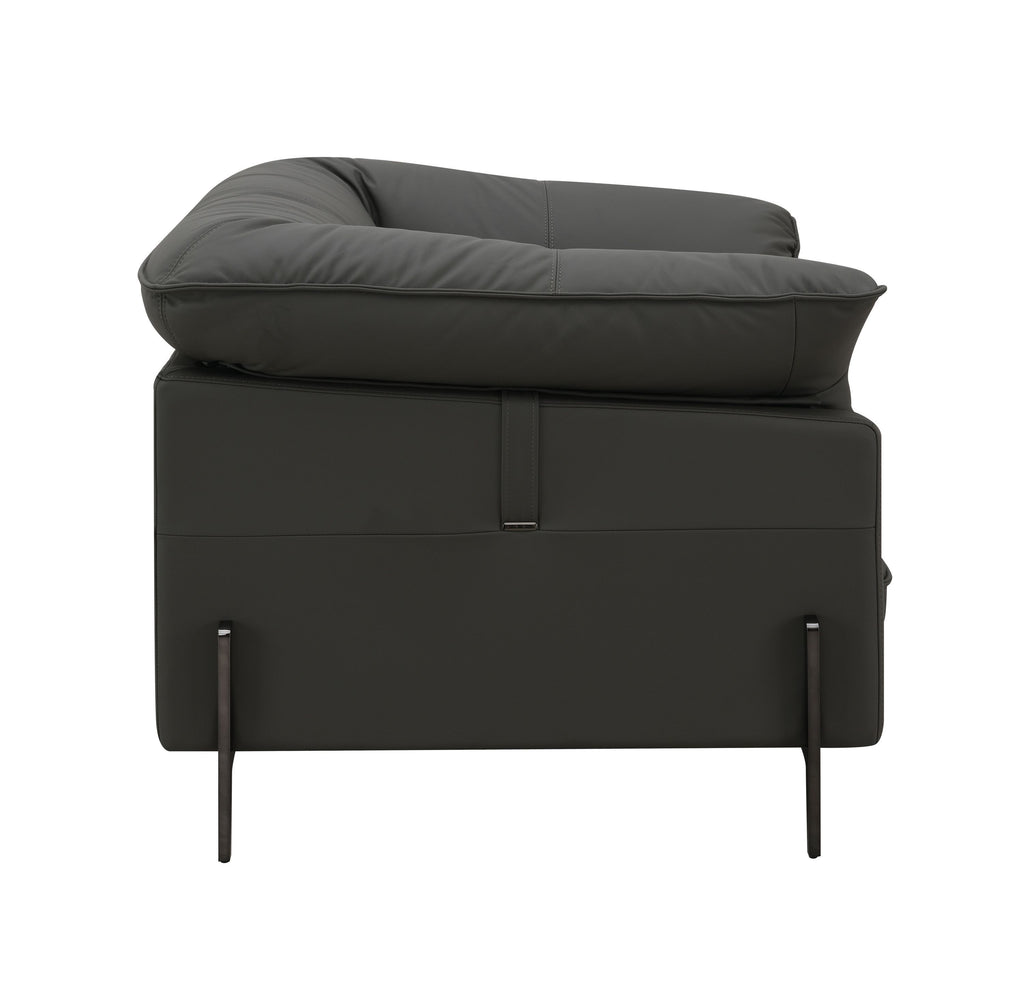 Tadi Black Top Grain Leather Chair