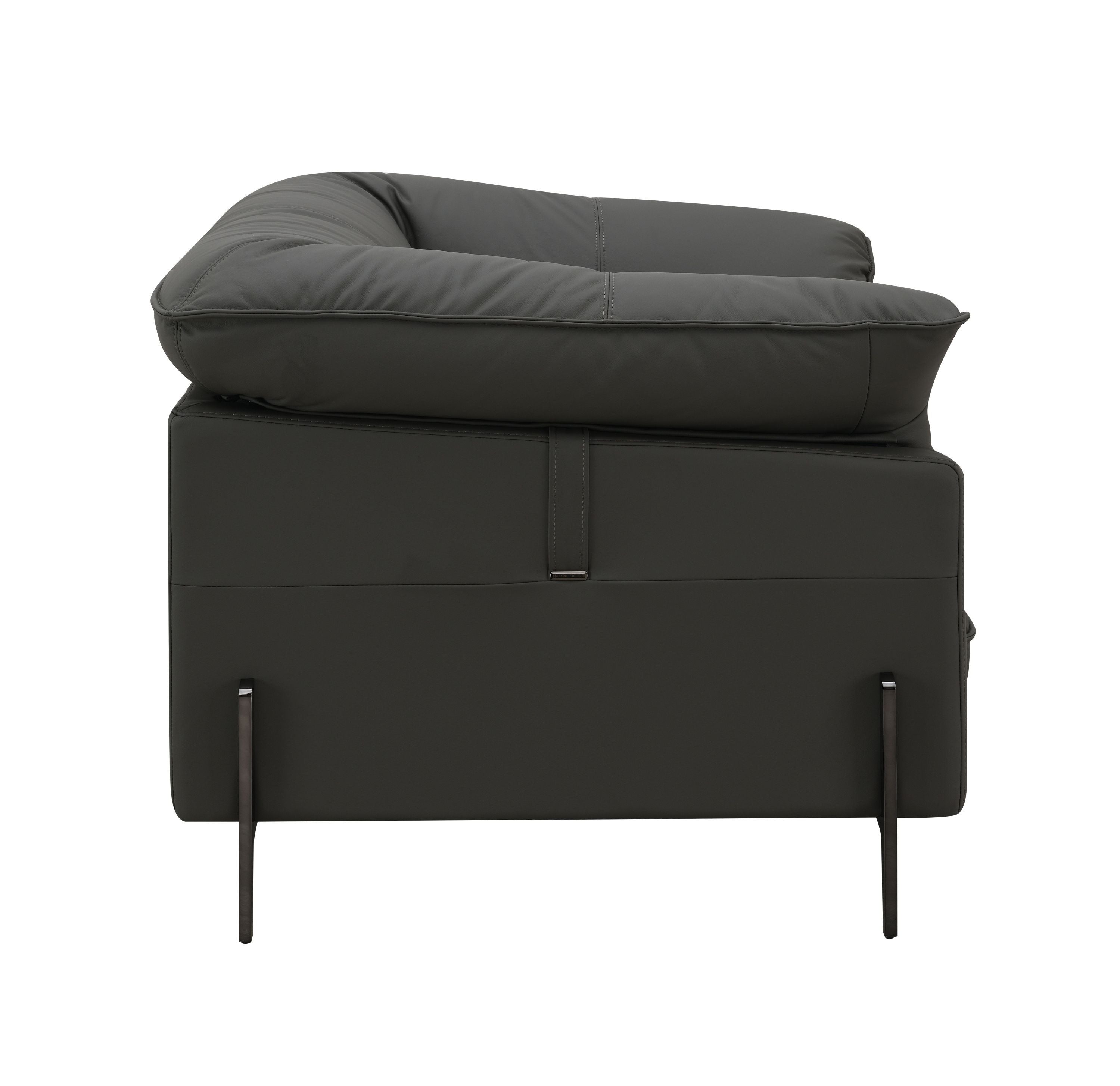 Tadi Black Top Grain Leather Chair