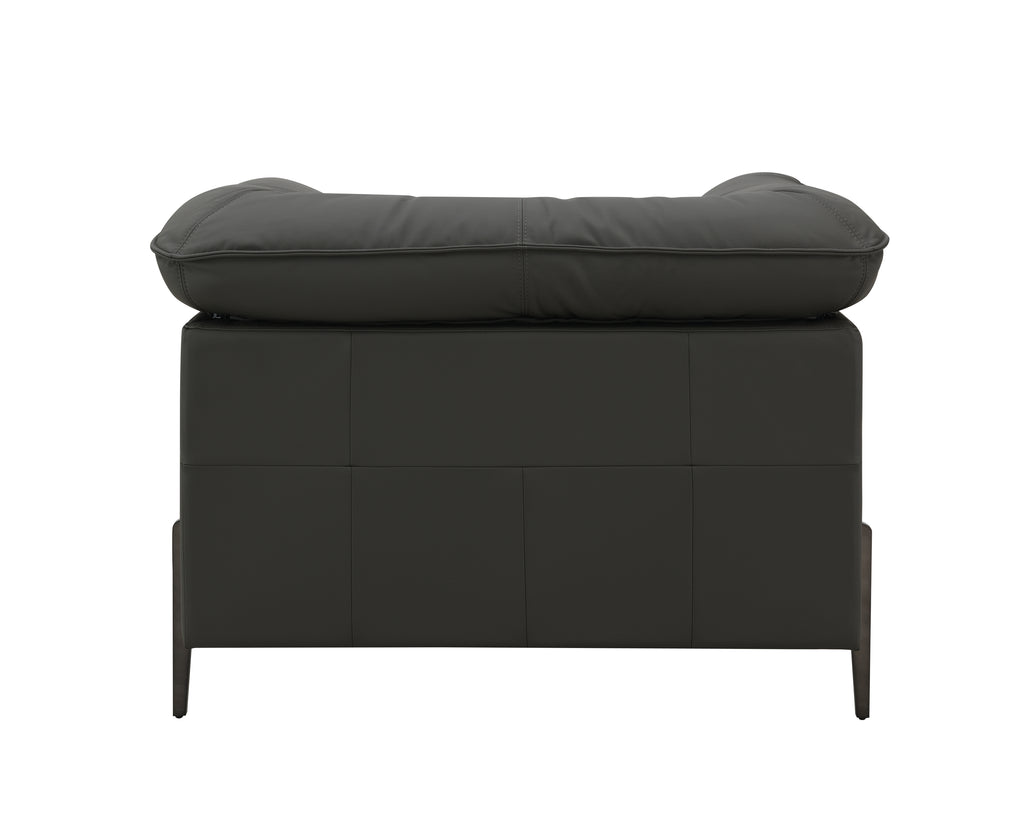 Tadi Black Top Grain Leather Chair