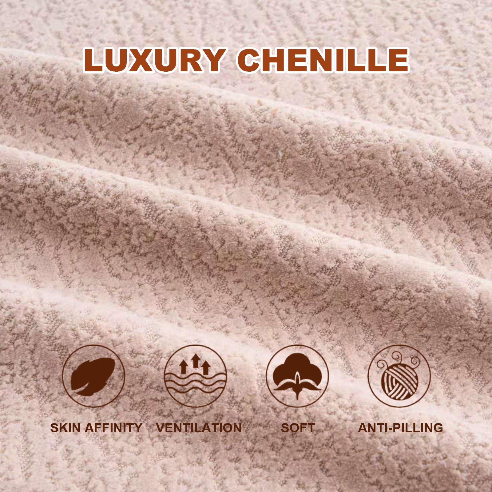 Tai Chi Inspired LY-042 S-Curved Chenille Sectional Sofa, Dual-Depth, Beige, Compact Design, No Assembly, 66.9' L