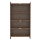 57'' Tall Metal 4 Flip Doors Cabinet, with Ample Storage Space for Bedroom, Office, Living Room, Hallway, Entryway (Walnut) Storage Cabinet