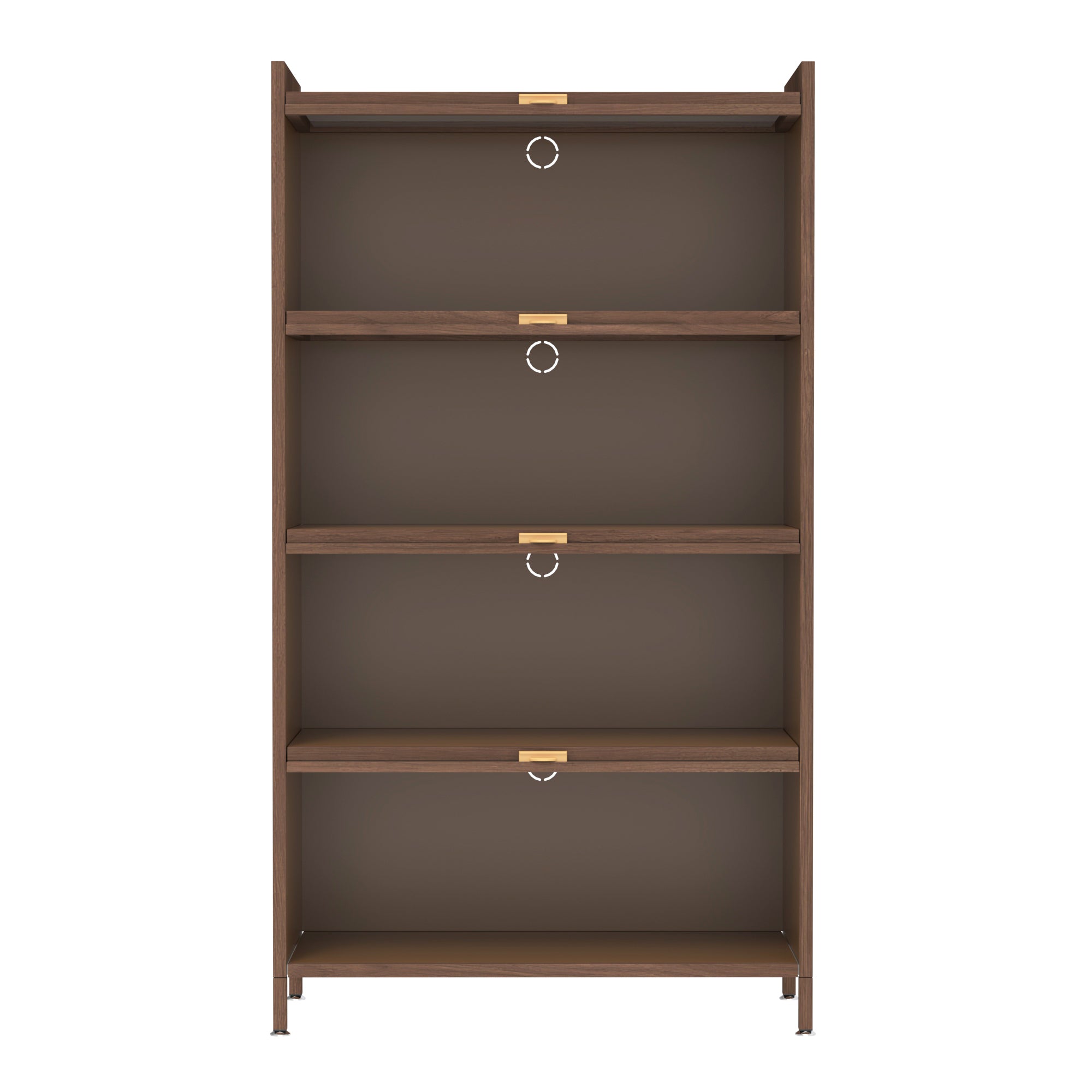 57'' Tall Metal 4 Flip Doors Cabinet, with Ample Storage Space for Bedroom, Office, Living Room, Hallway, Entryway (Walnut) Storage Cabinet