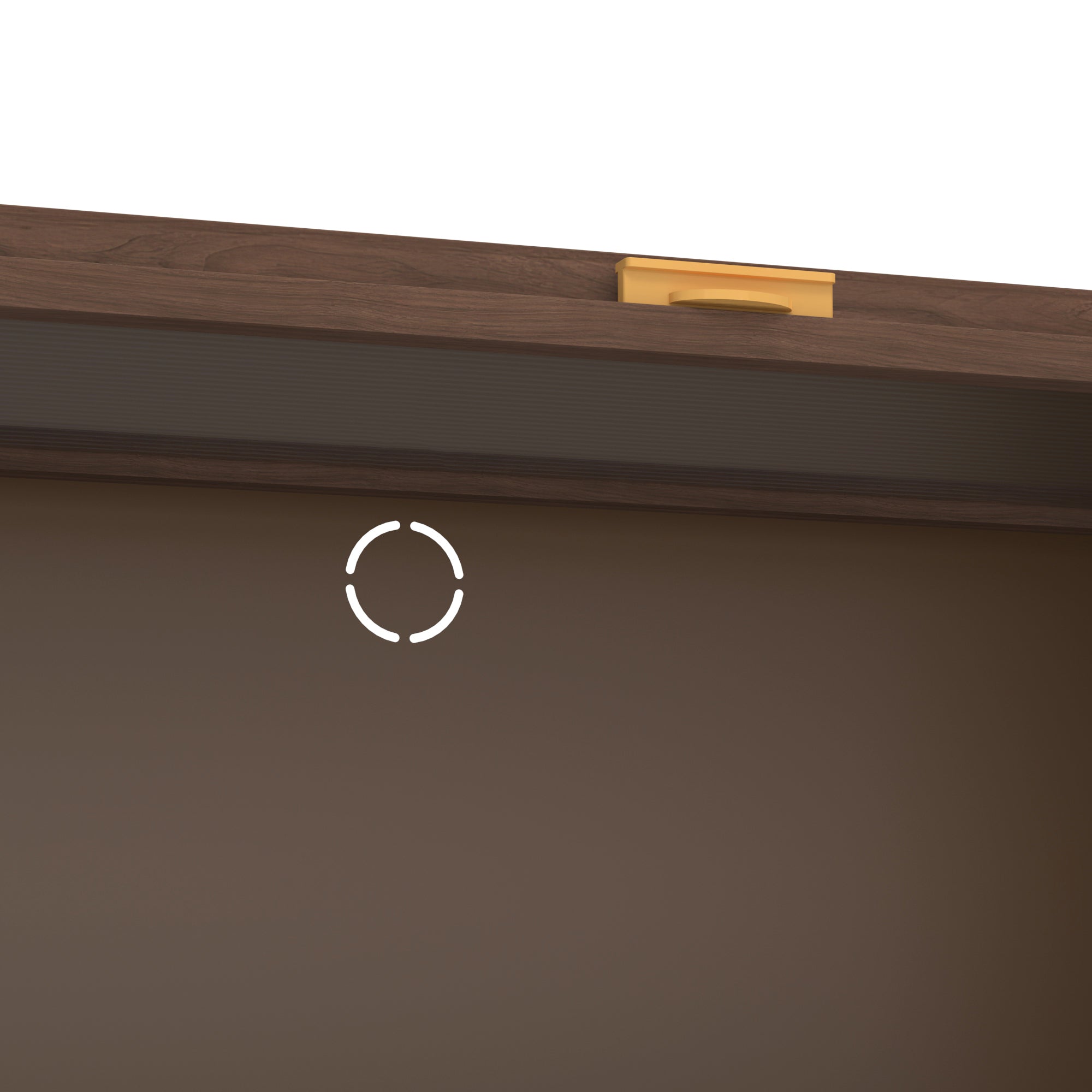 57'' Tall Metal 4 Flip Doors Cabinet, with Ample Storage Space for Bedroom, Office, Living Room, Hallway, Entryway (Walnut) Storage Cabinet