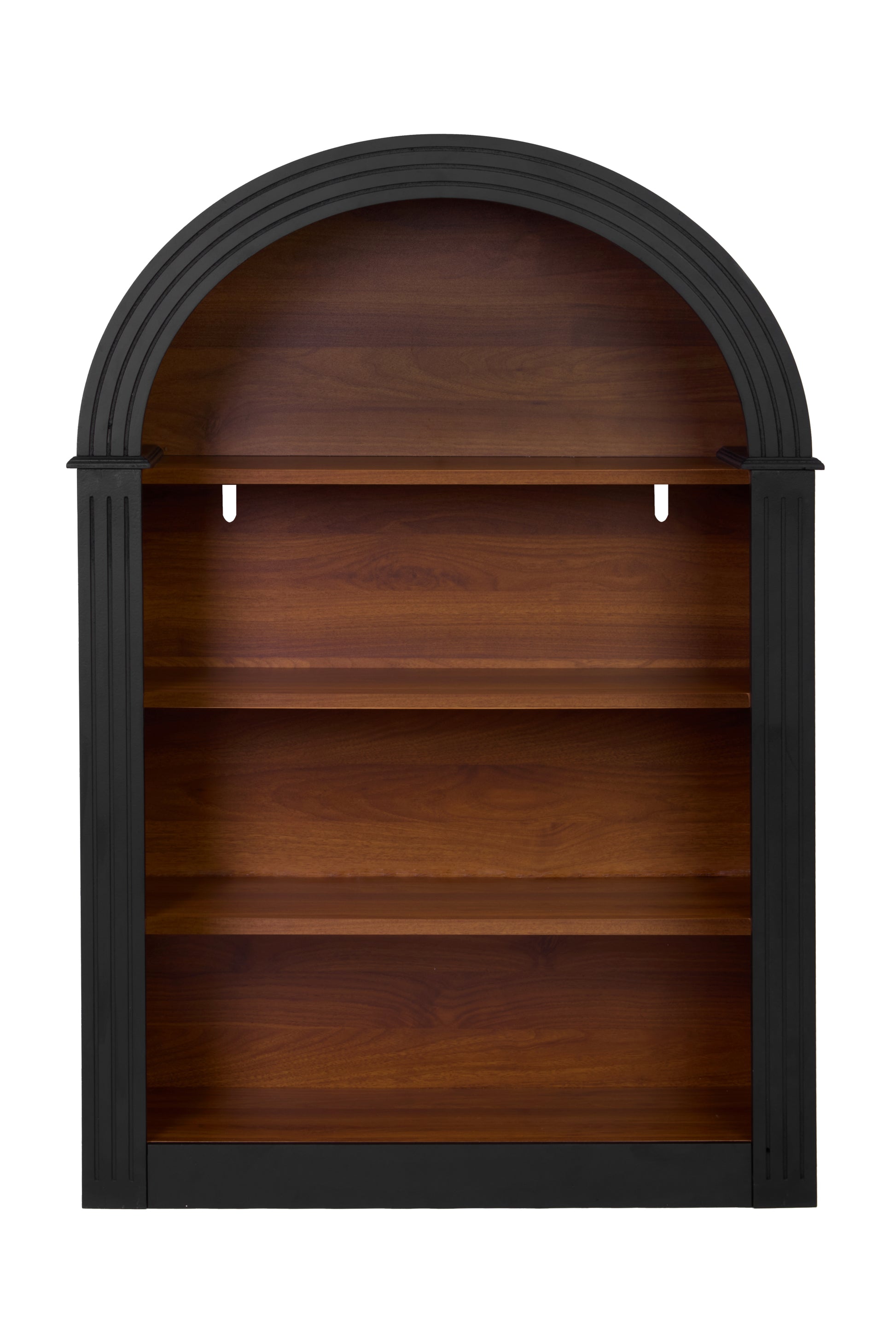 Bookcase, 4-Shelf Tall Bookshelf, 45.66' Wood Open Display Floor Arched Bookcase, Large Storage Organizer for Library, Bedroom, and Living Room (Black)