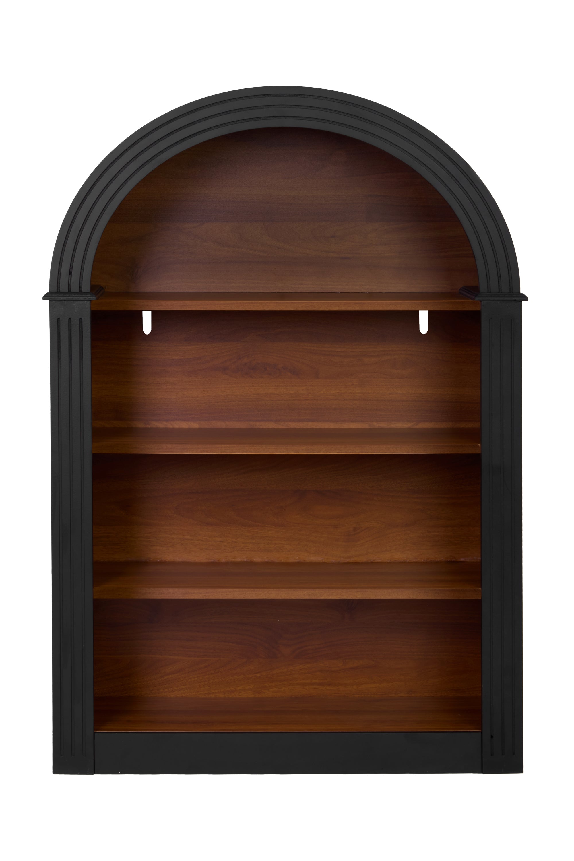 Bookcase, 4-Shelf Tall Bookshelf, 45.66' Wood Open Display Floor Arched Bookcase, Large Storage Organizer for Library, Bedroom, and Living Room (Black)