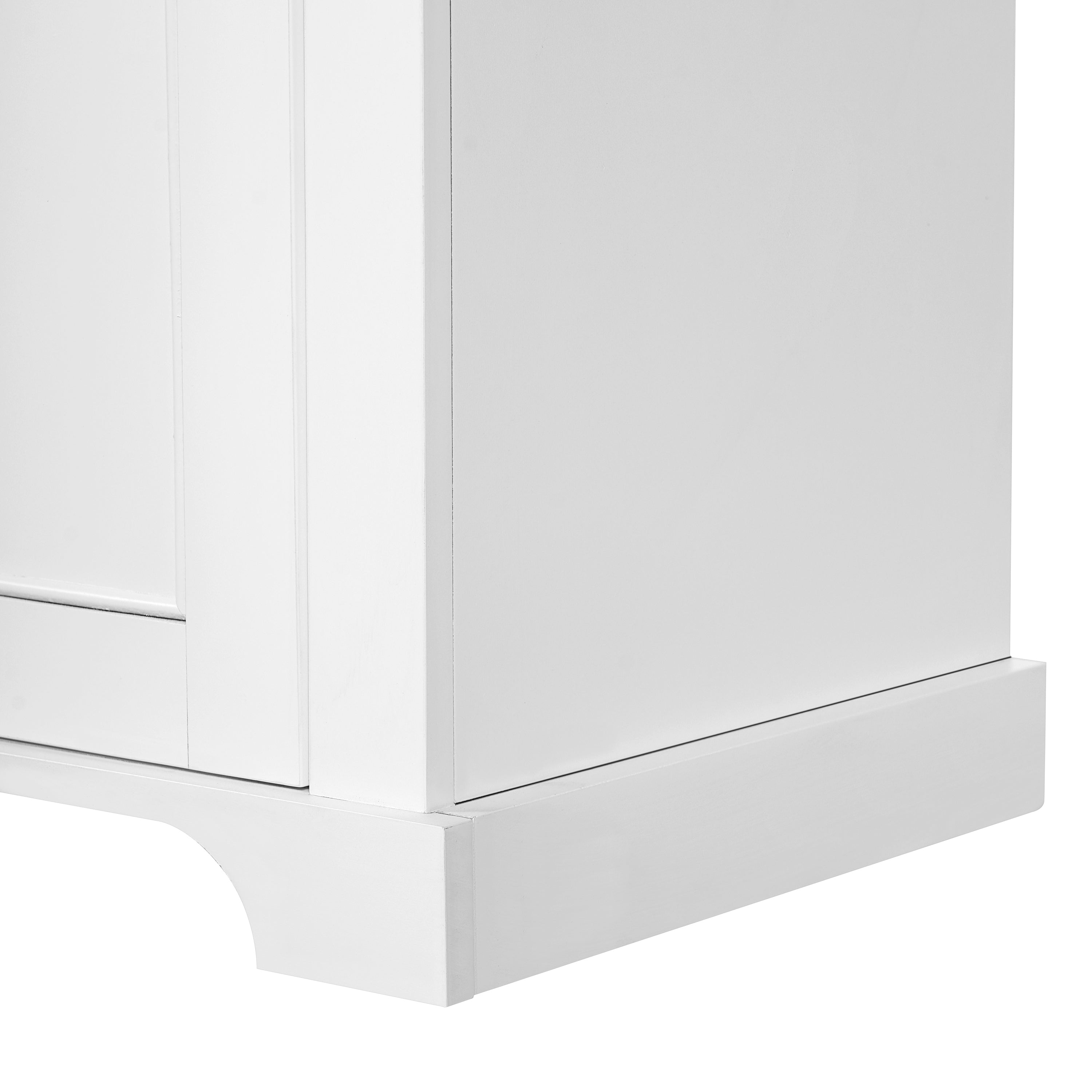 67.2' Tall Bathroom Storage Cabinet with Tempered Glass Doors, Adjustable Shelves & Drawer – Modern Freestanding Linen Tower, Soft-Close Design