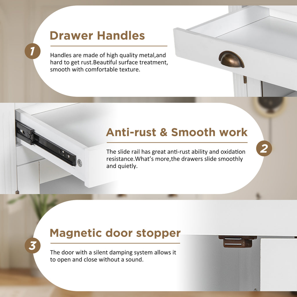83.4'Tall Bookshelf, Modern Bookcase with 2 Glass Doors and 1 Drawer,Storage Bookcase with Open Shelves for Living Room,Home Office,White