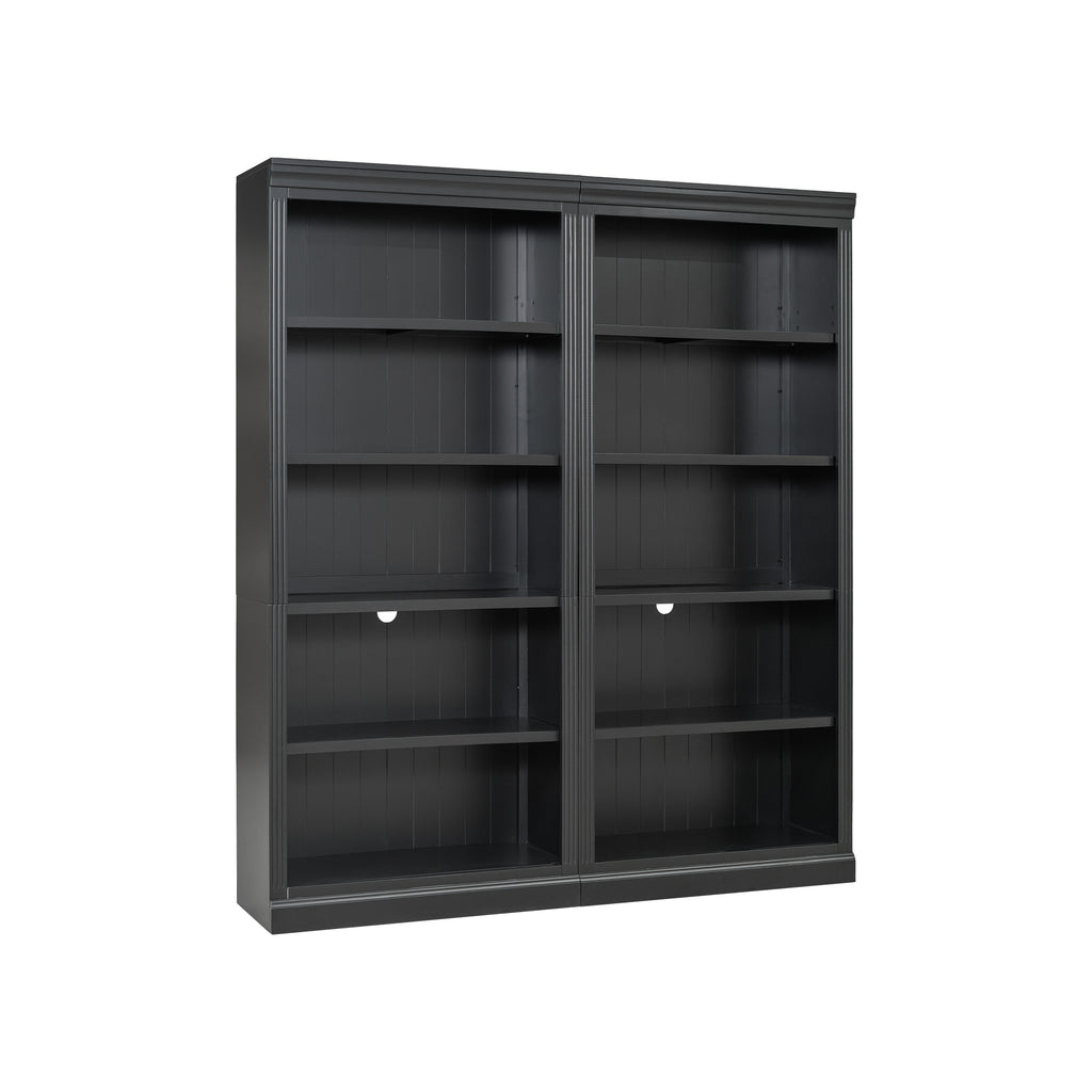 83' Tall Wood Bookcase Suite with light strip ,5-Tier Home Decor Bookcase Suite with Adjustable Shelves,Storage Organizer,Free Standing Storage Shelves Suite for Living Room,Home Office,Black